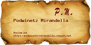 Podwinetz Mirandella névjegykártya
